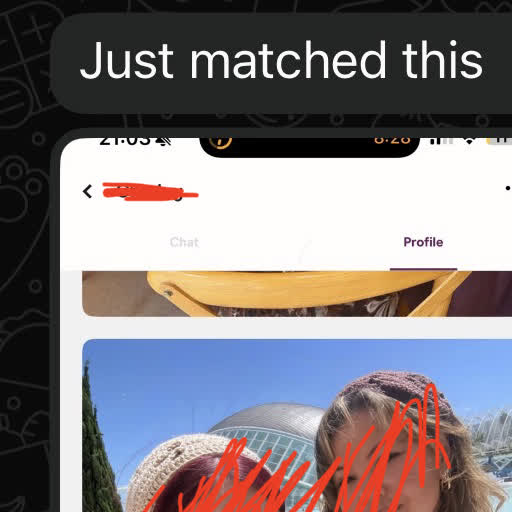 Dating app match screenshot