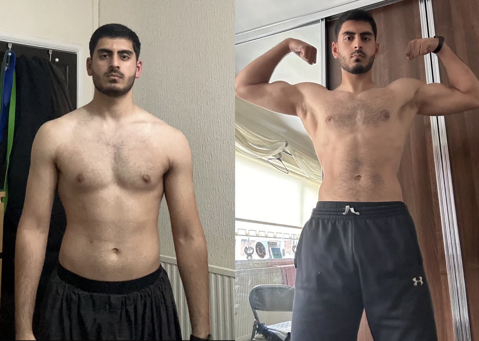 Client before and after body transformation