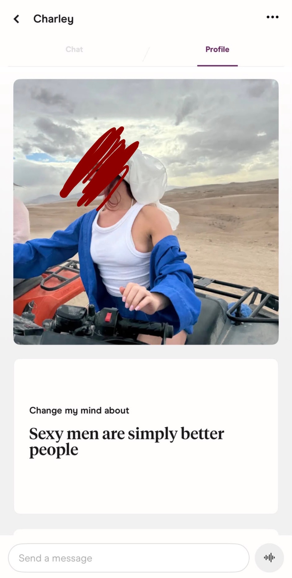 Dating app profile screenshot