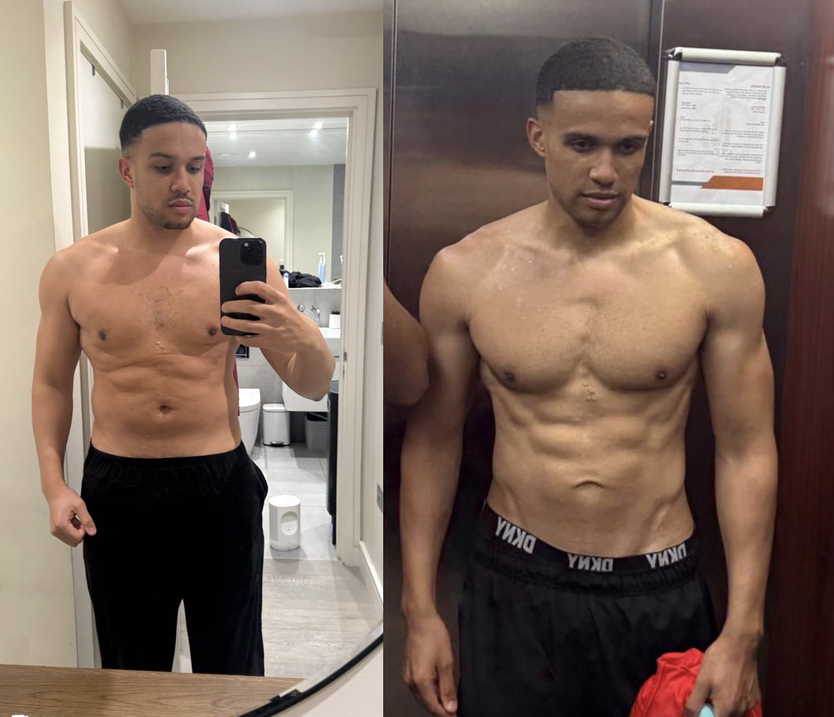 Before and after transformation of Hans, 27